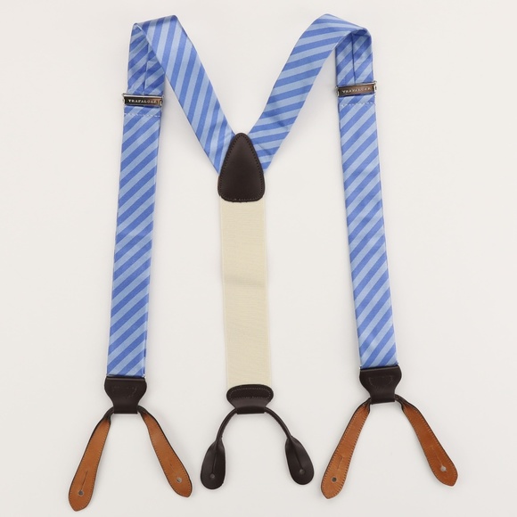 Trafalgar Other - Trafalgar England 100% Silk Suspenders Braces Blue